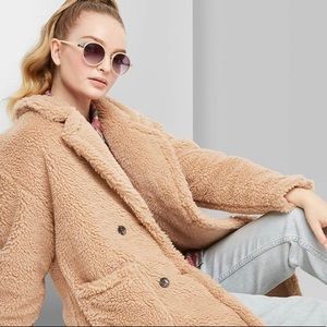 Wild Fable Long Teddy Pea Coat